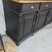 Large cabinet cabinet patina black buffet bookcase drawers
