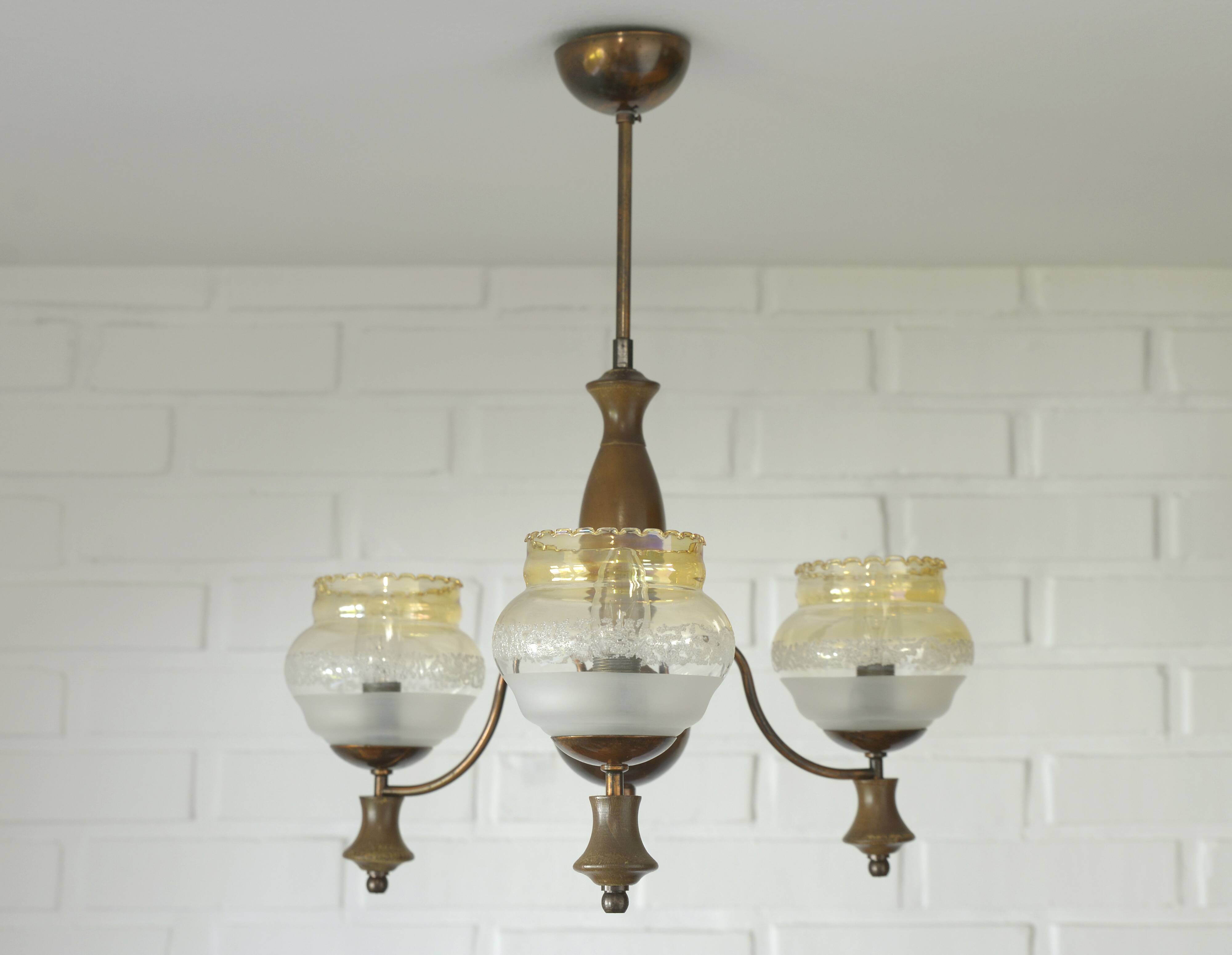 Vintage Pendant Light / Copper Rustic Hanging Lamp / Colonial Chandelier