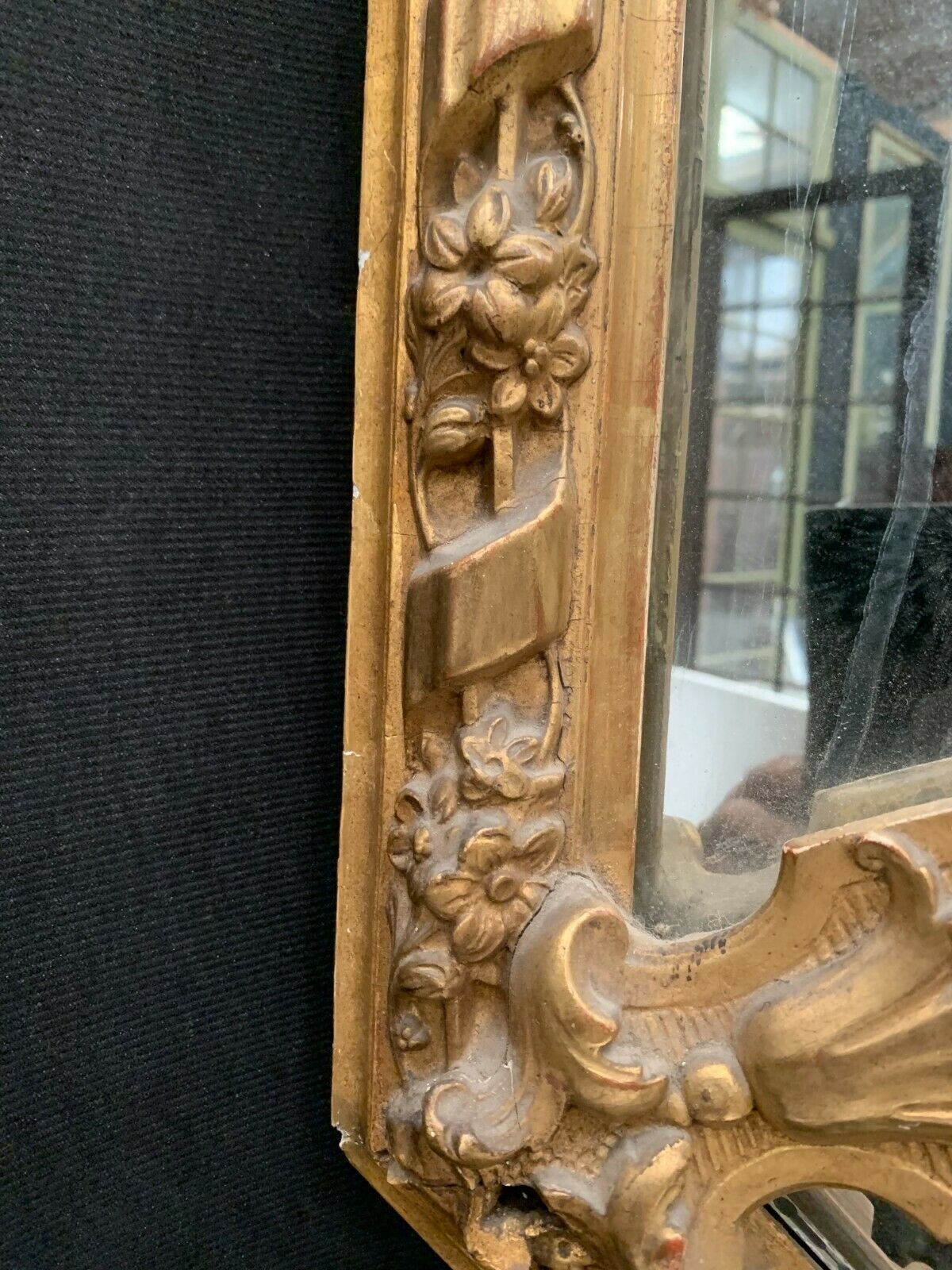 Mirror has wooden closed and gilded stucco  Napoleon III 19th century