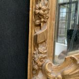 Miroir a pare closes en bois et stuc doré Napoléon III XIX siècle