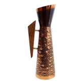Vase vintage en cuivre et teck