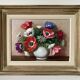 Painting painted in oil on canvas representing a bouquet of flowers signed Surgeon