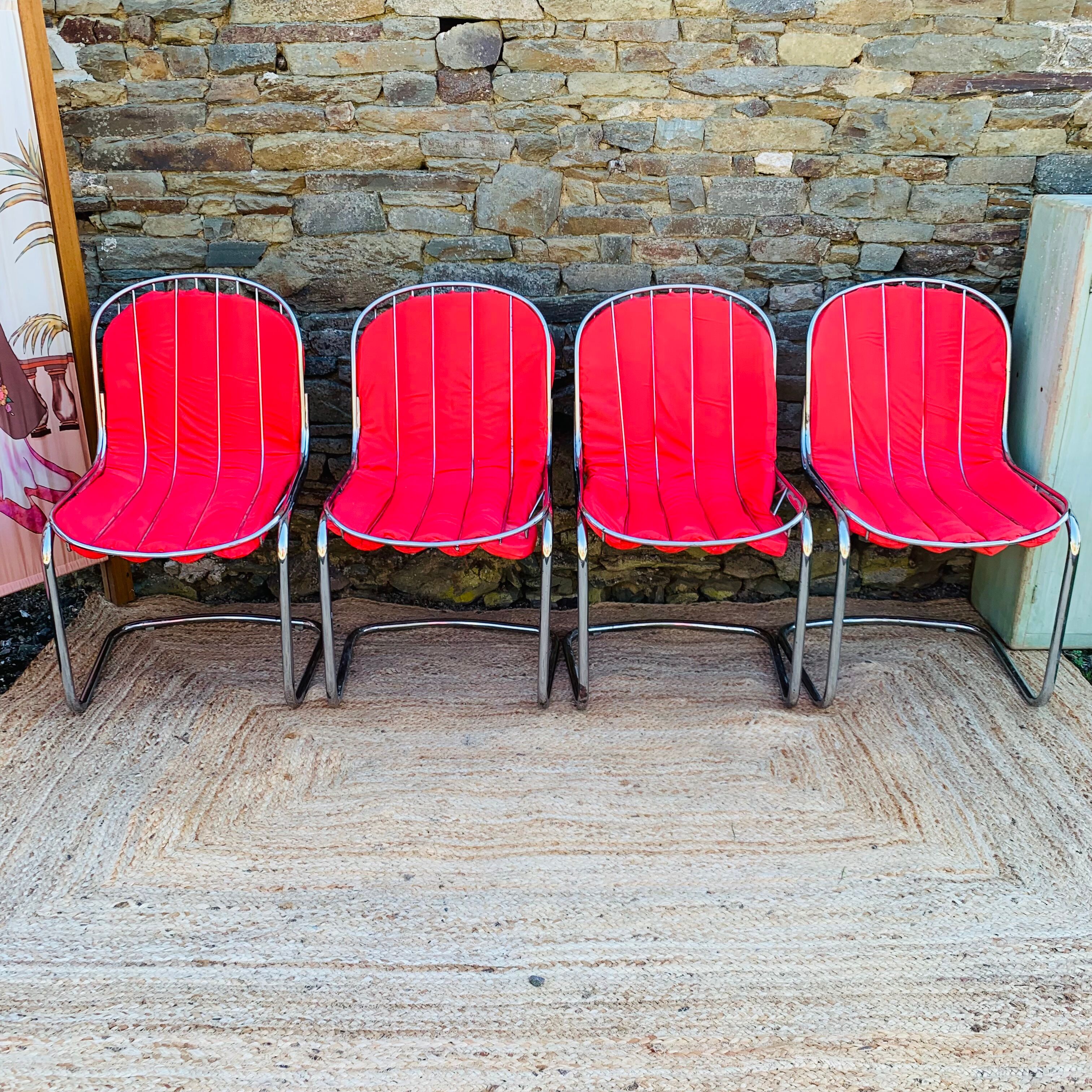 Set of 4 chairs metal Italian design