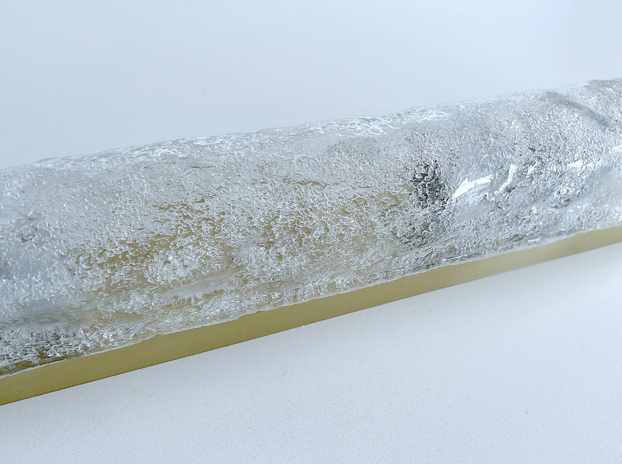 Large Vintage Murano Glass Brass Wall Lamp