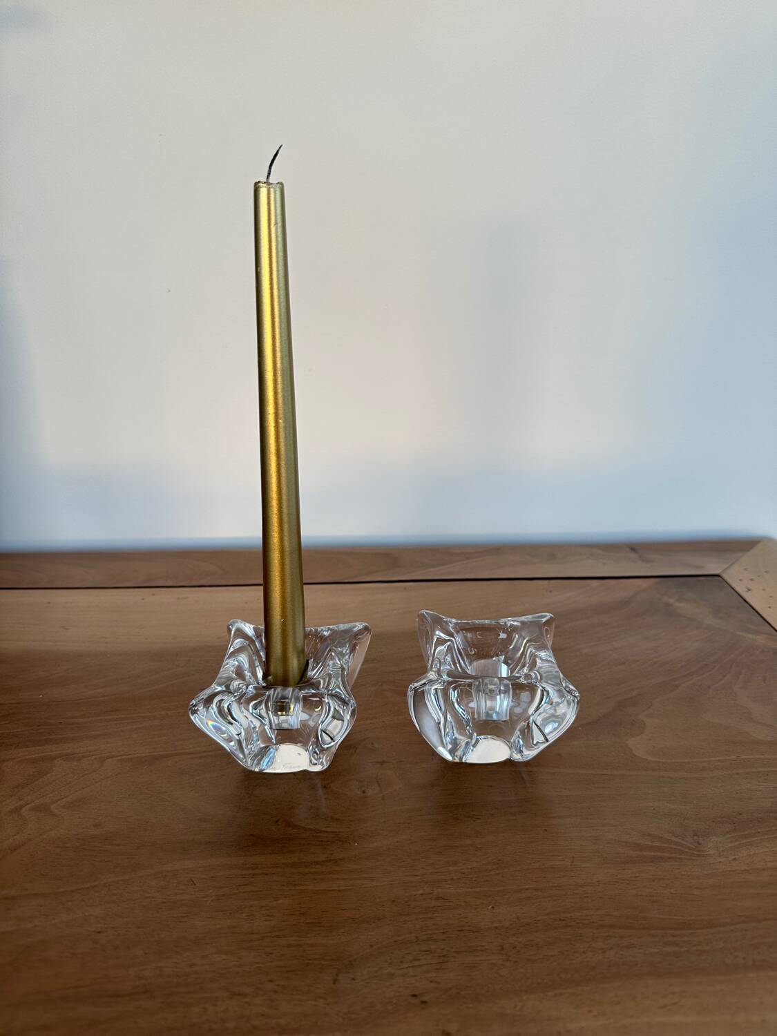 Pair of Daum candlesticks