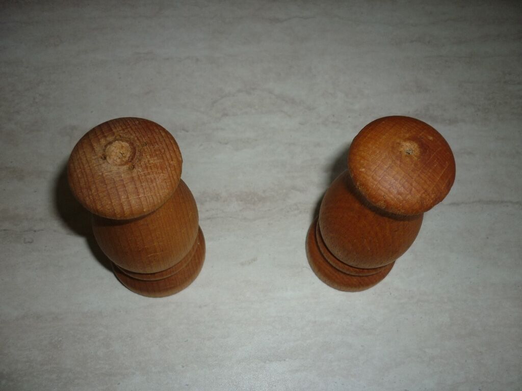 Salt and pepper turned wooden