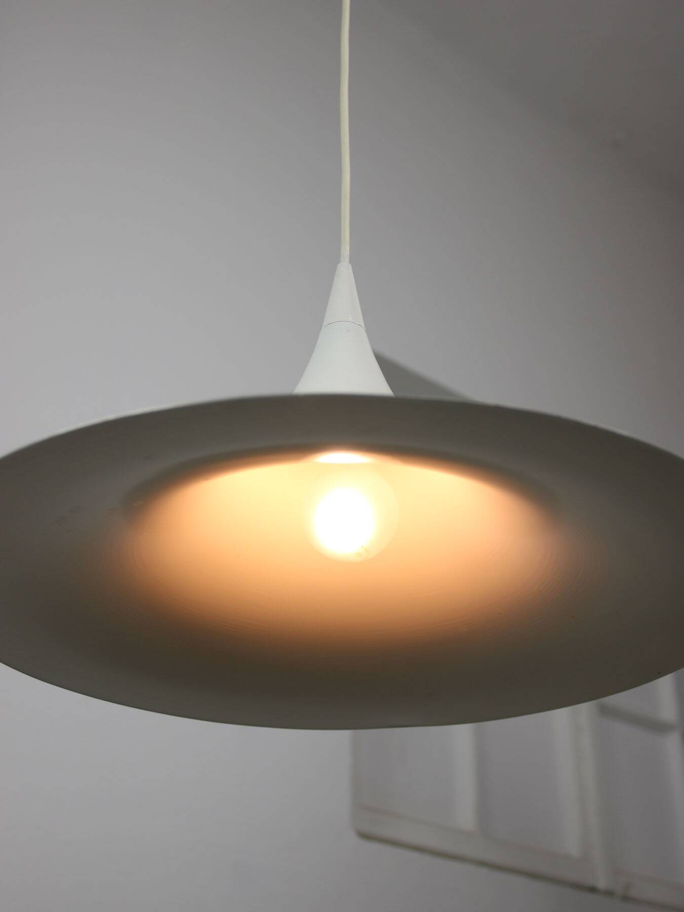 Danish White Trumpet Pendant Lamp by Claus Bonderup & Torsten Thorup