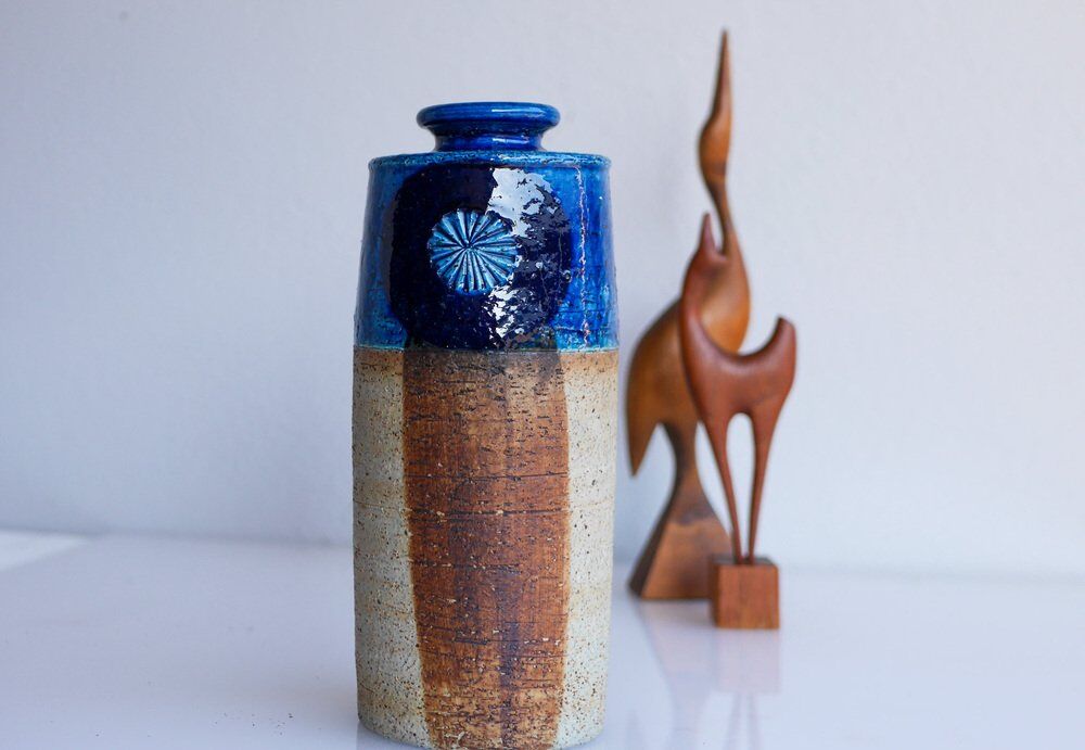 Mid-century modern studio art ceramic vase by Inger Persson for Rörstrand, 1970s