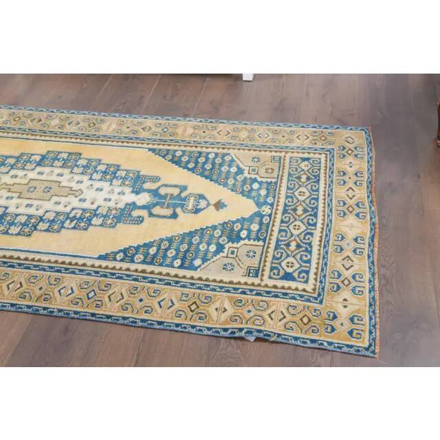 Vintage Turkish Oushak Handmade Wool Cotton Orange Area Rug 95x188