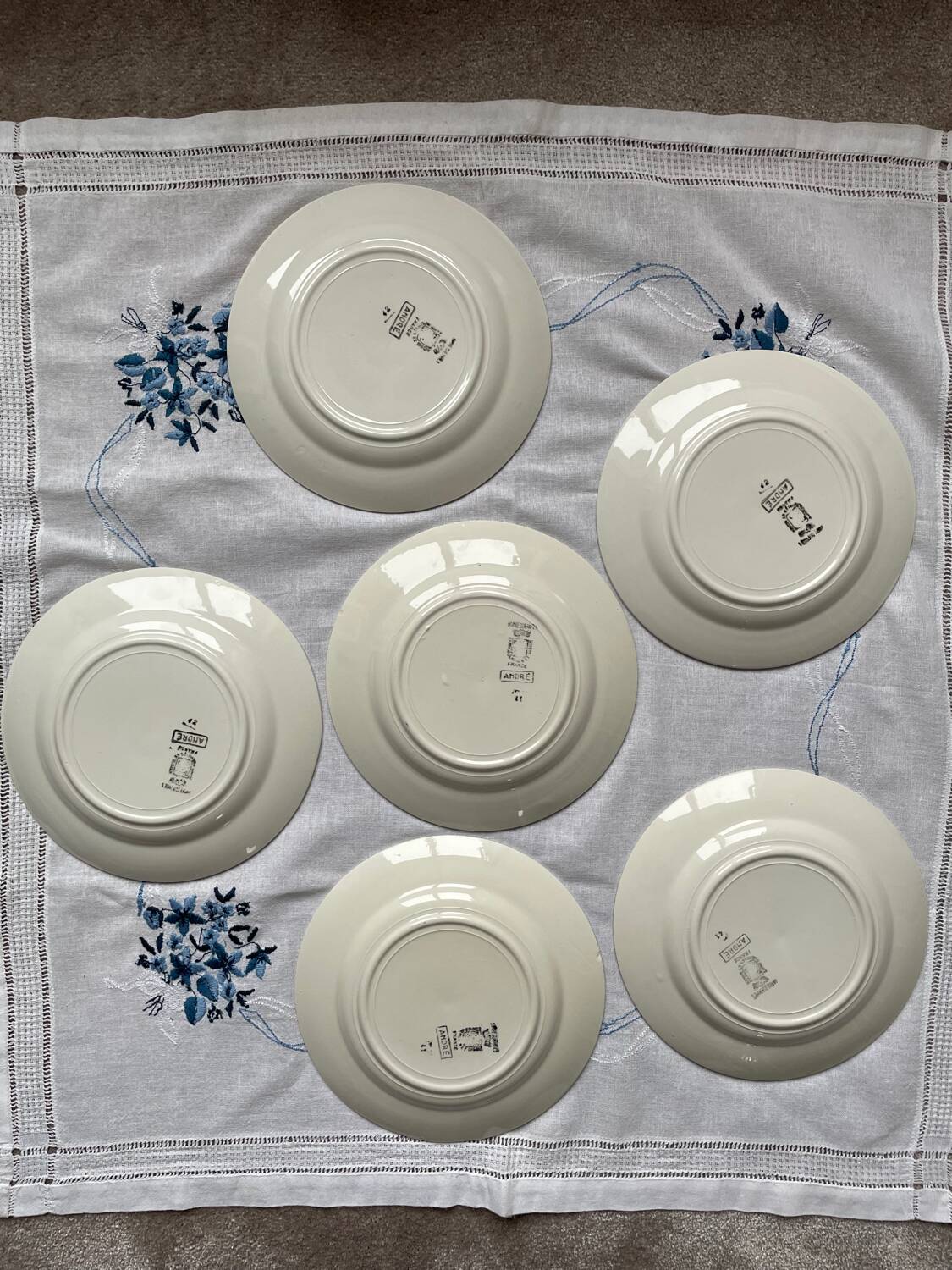 6 dessert plates Sarreguemines Digoin Model André