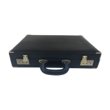 Old travel Gerard Henon leather black briefcase