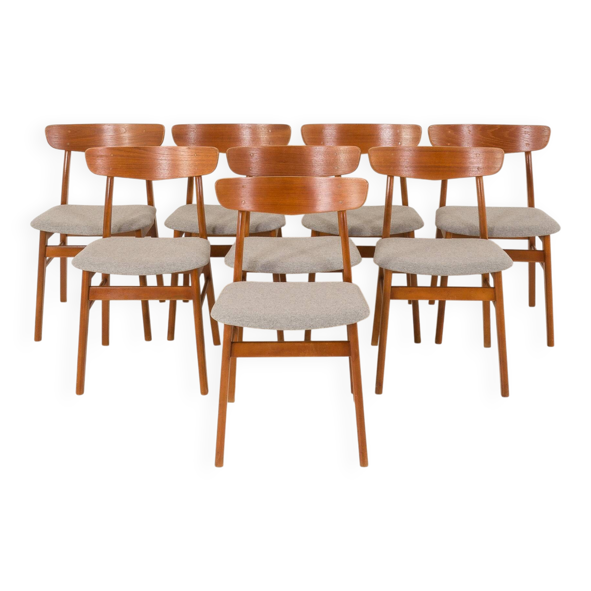 Danish vintage teak chairs attr. to Farstrup, set of 8, 1960s