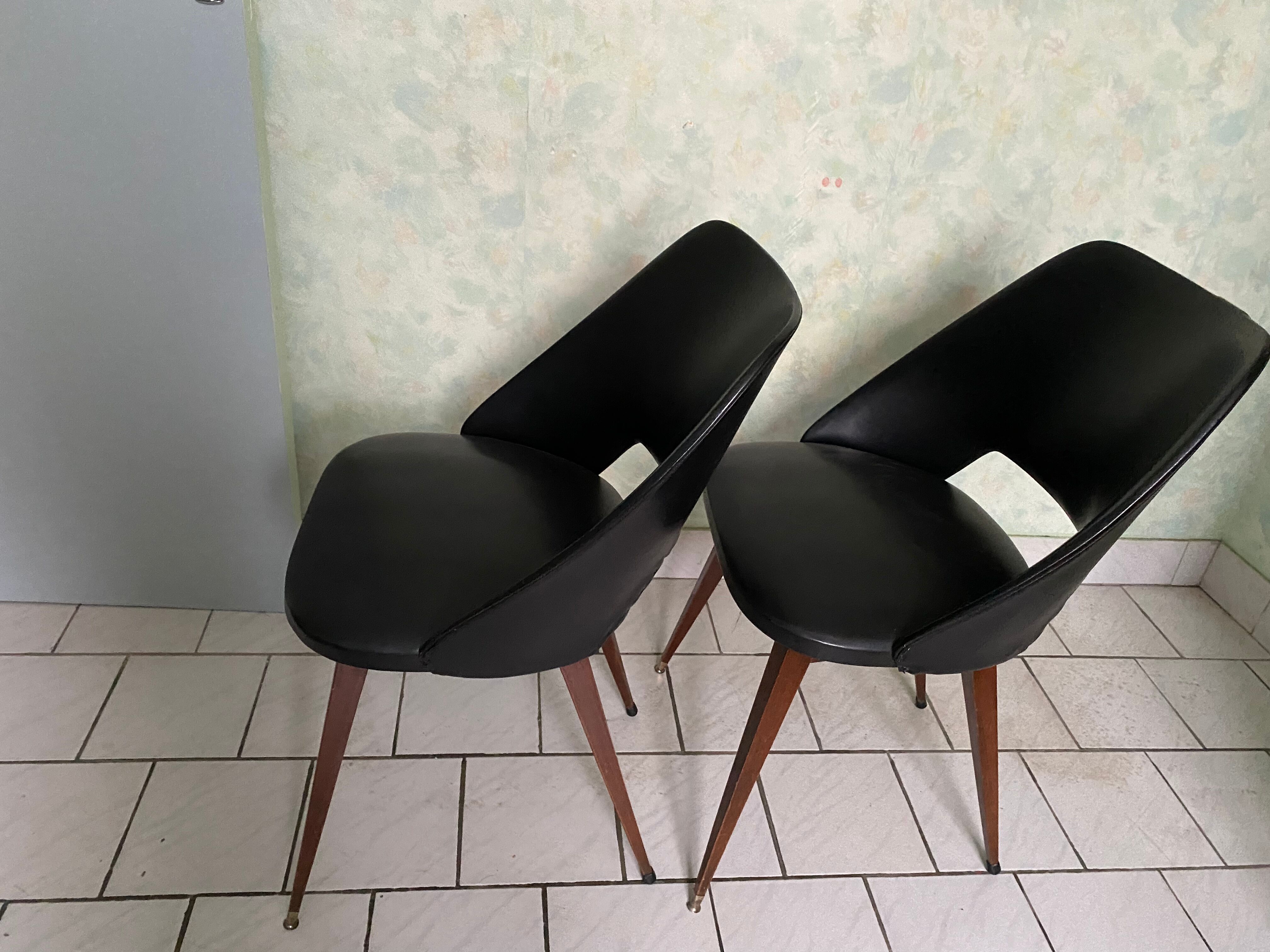 Pair of tonneau chairs