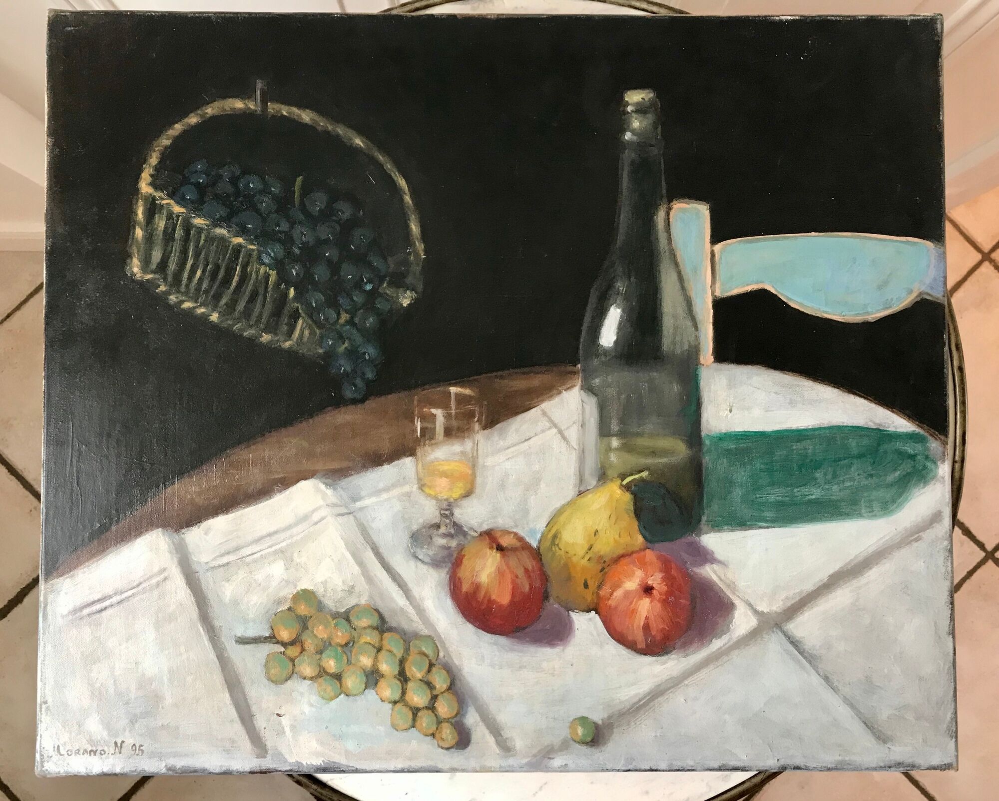 Old painting oil on canvas still life
