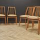 Six mid century dining table chairs