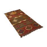 Tapis kilim en coton et toile de jute 90cm x 160cm