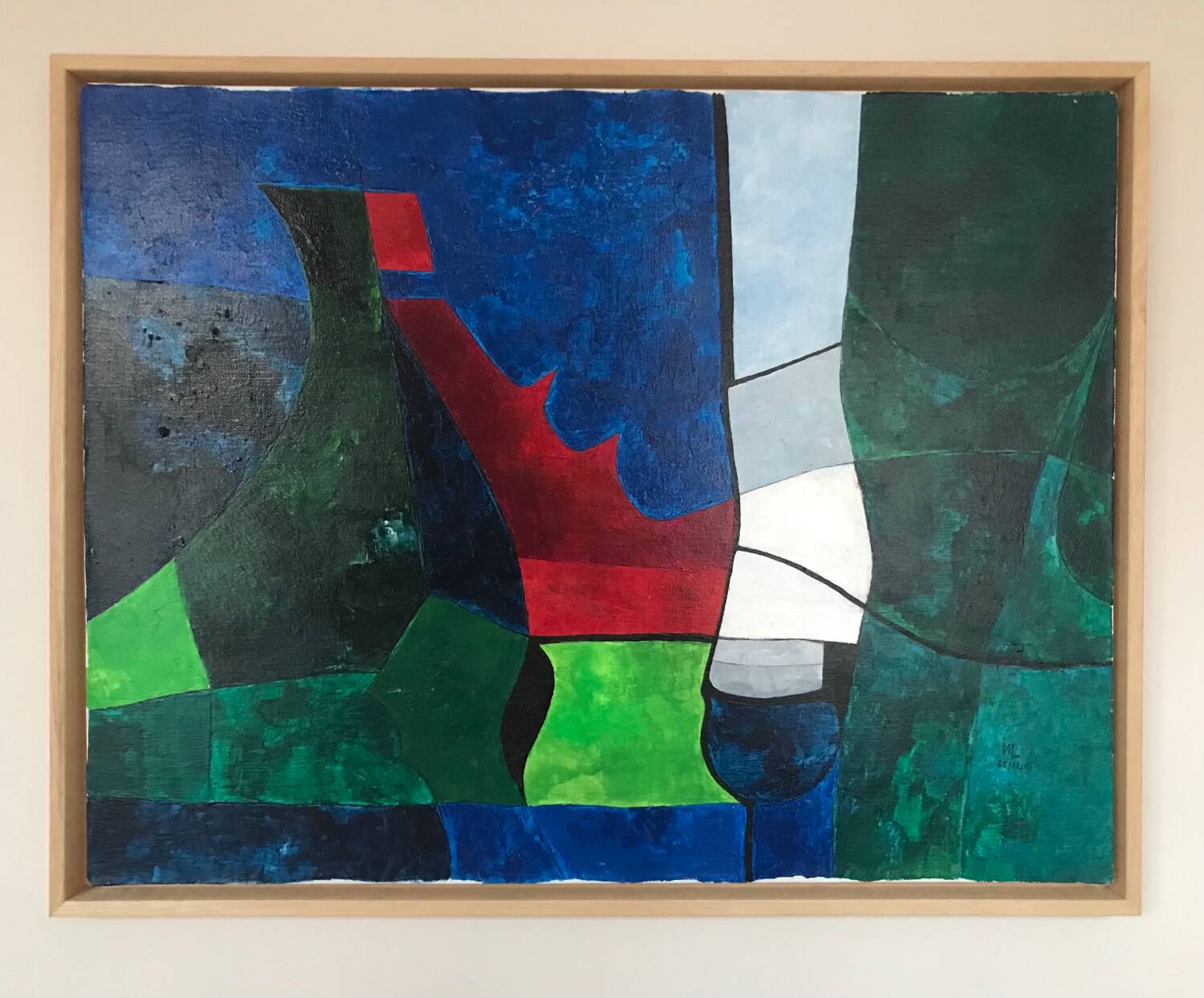 Dans le goût de Serge Poliakoff.Composition 2003.Acrylique sur toile