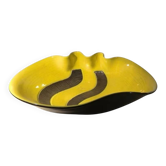 Elchinger france "free form cut" yellow and black glazed ceramic ca.