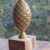Bronze and marble pineapple lamp, vintage 1960s/70s.