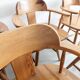Set of 6 pine wood dining chairs by Asko Finland 1970s