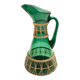 Green Hand Blown Glass and Wicker Jug / Vase, Empoli, Italy