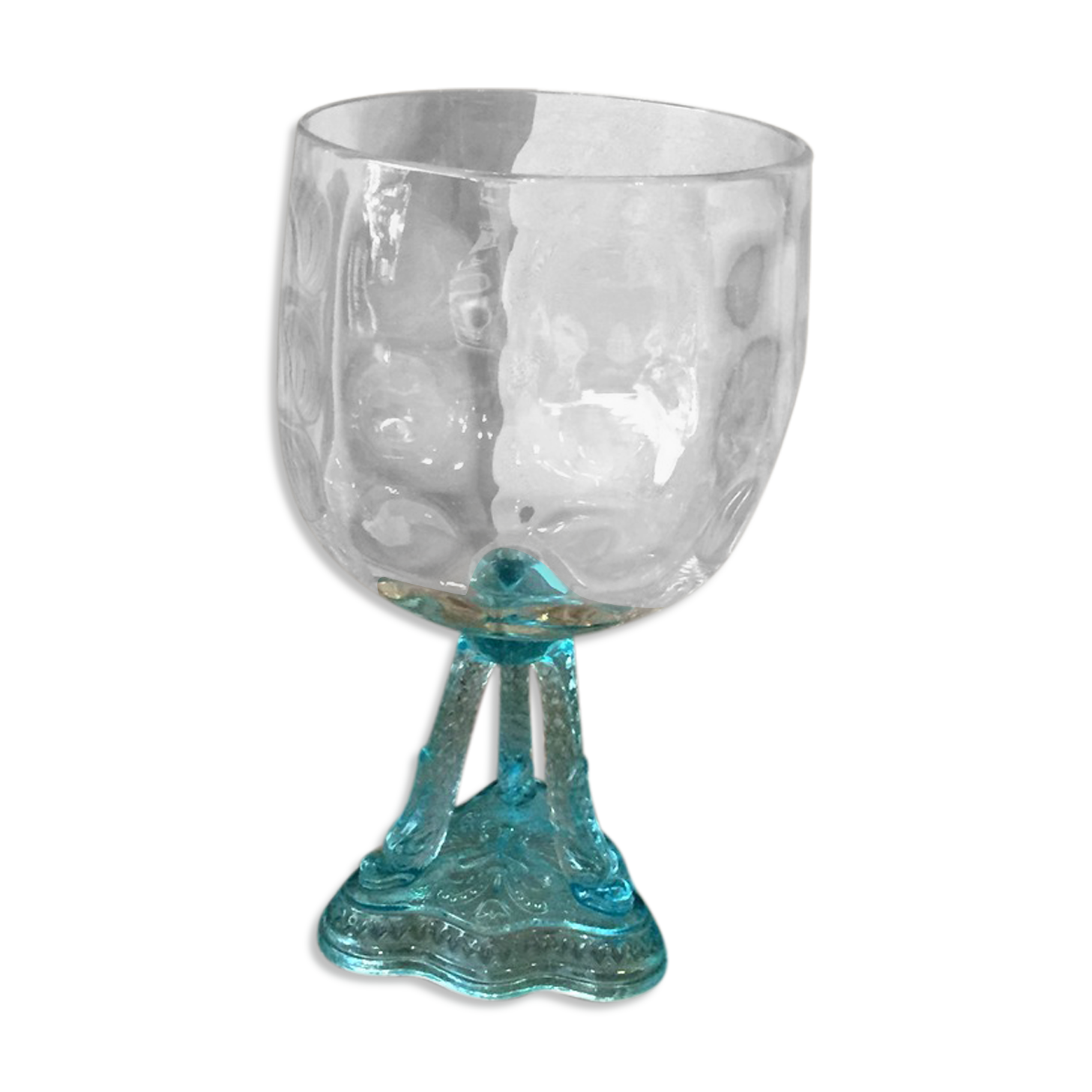 Cup on crystal stand and portious glass