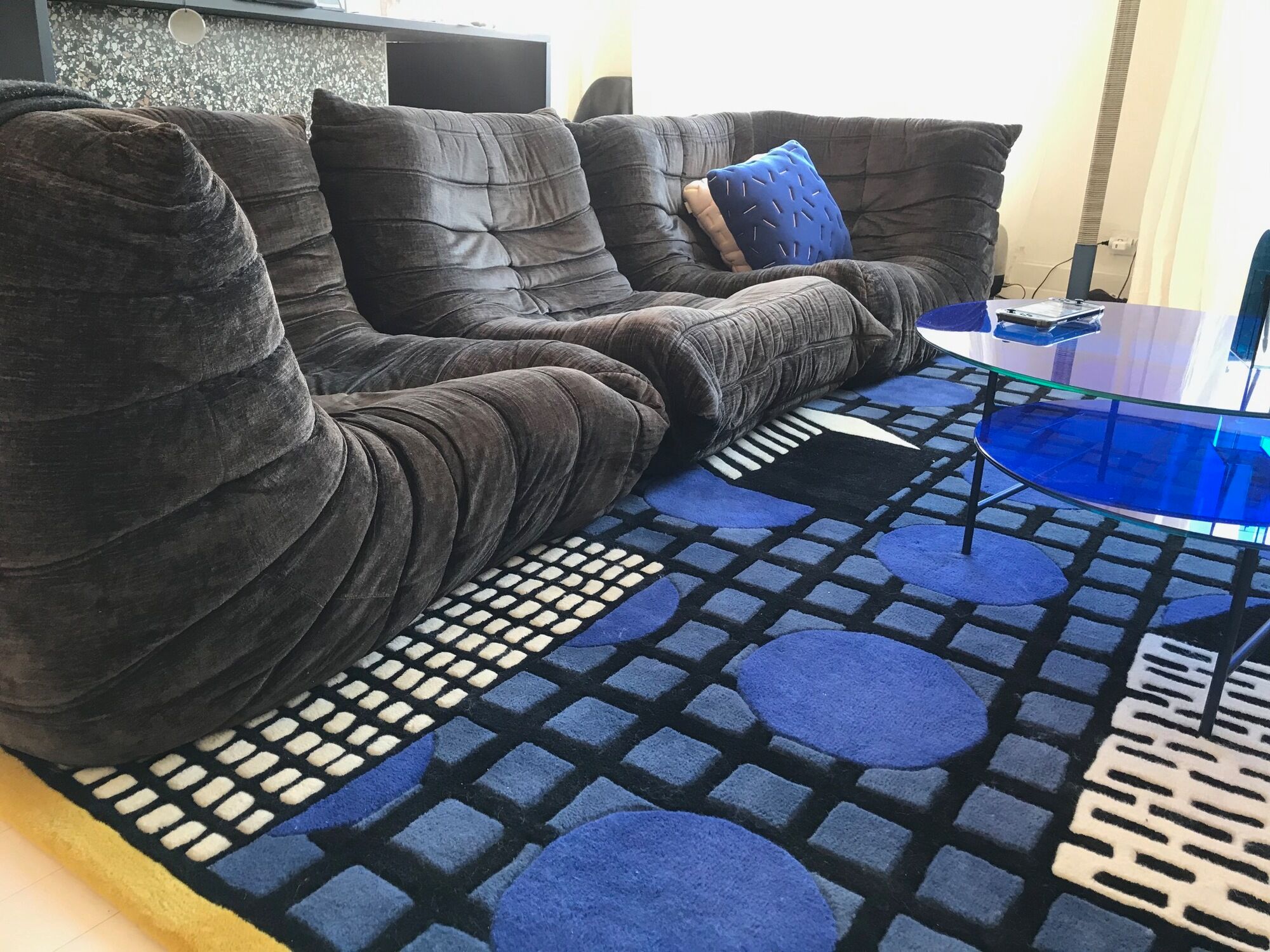 Togo in brown velvet by Michel Ducaroy for Ligne Roset 70s