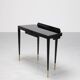 Mid-Century Brass, Wood and Glass Console in the style of Gio Ponti, 1950s