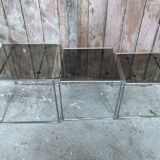 Vintage chrome and smoked glass nesting table