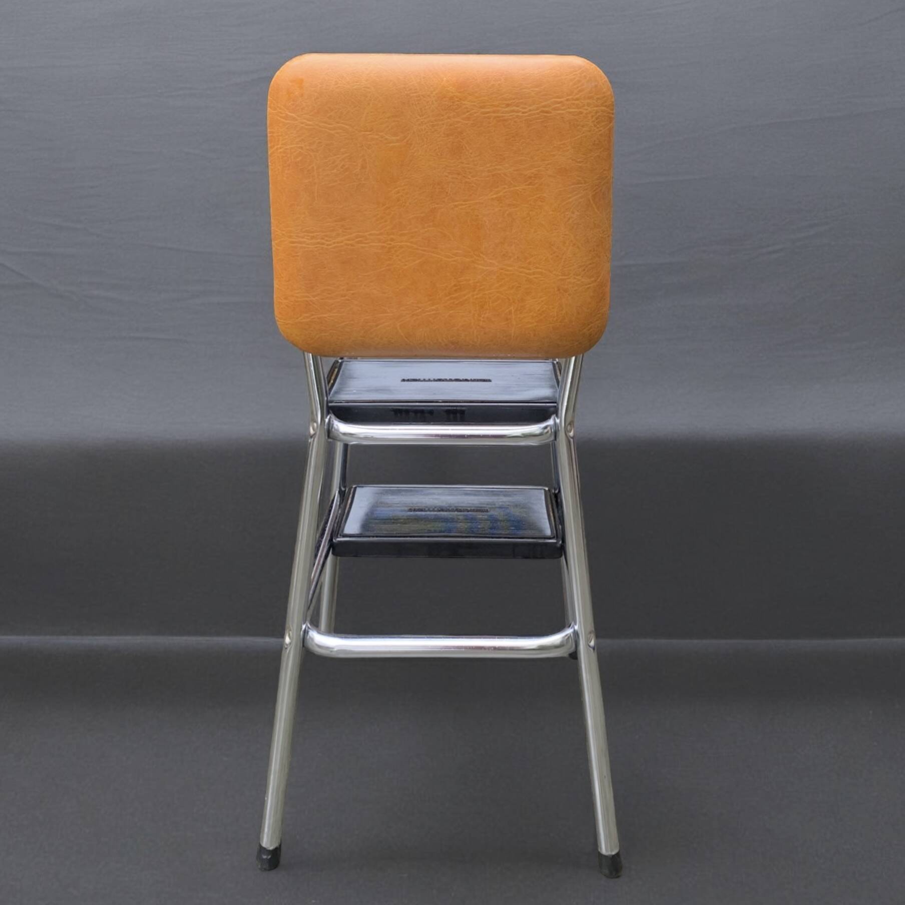 Vintage step stool in Skai and chrome metal - Hailo Klettermax