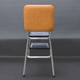 Vintage step stool in Skai and chrome metal - Hailo Klettermax