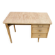 Raw wood pedestal desk, 1940-1950