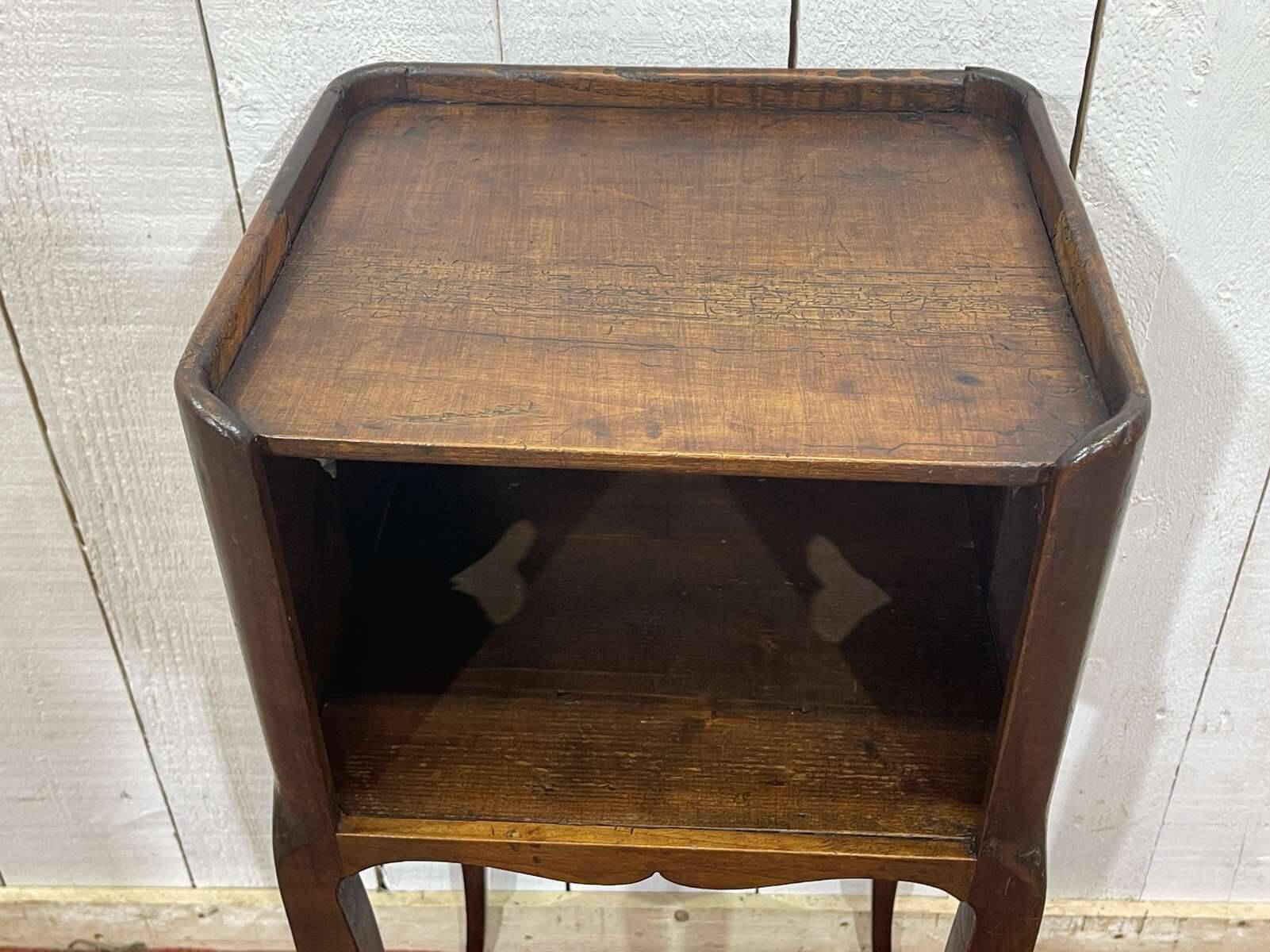 19th-century bedside table in cherry wood