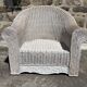 Large painted wicker armchair, 20th century, winter garden
