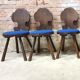 Lot of 6 vintage brutalist chairs from the 1970s.
