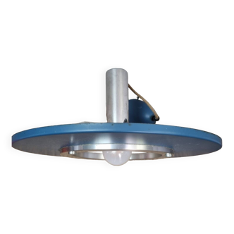 Industrial blue iron space age pendant light