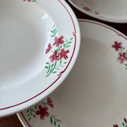 Set of 6 vintage Badonviller soup plates – French earthenware with decoration