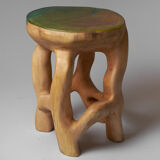 Unique Carved Stool From Single Piece of Wood