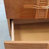 Vintage chest of drawers with bamboo and rattan details