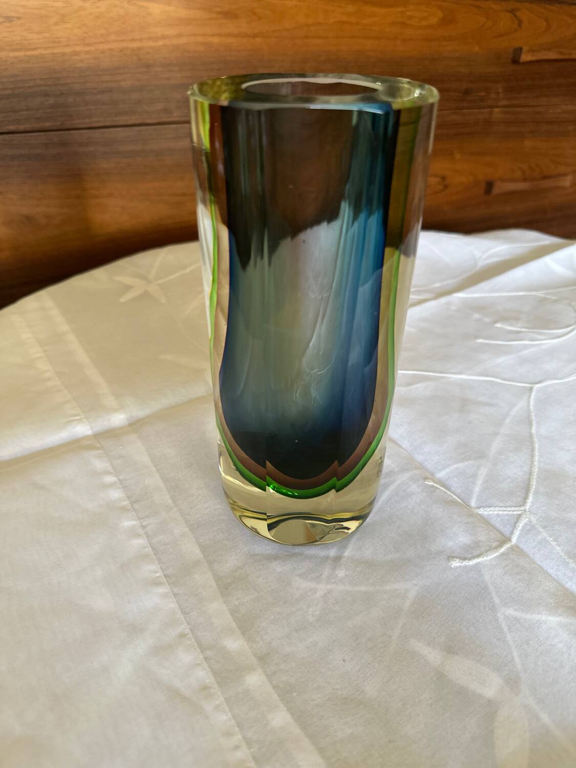 Murano Sommerso Crystal Vase Design Flavio Poli for Seguso Vintage