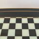 Rectangular vintage coffee table in black and gold glass