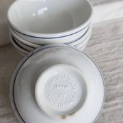 4 vintage Italian porcelain bowls – Blue bistro style border