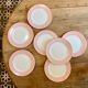 Set of 7 flat plates vintage pink L'Amandinoise