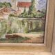Watercolour Painting of a Village by the Lake Charpentier Mountain