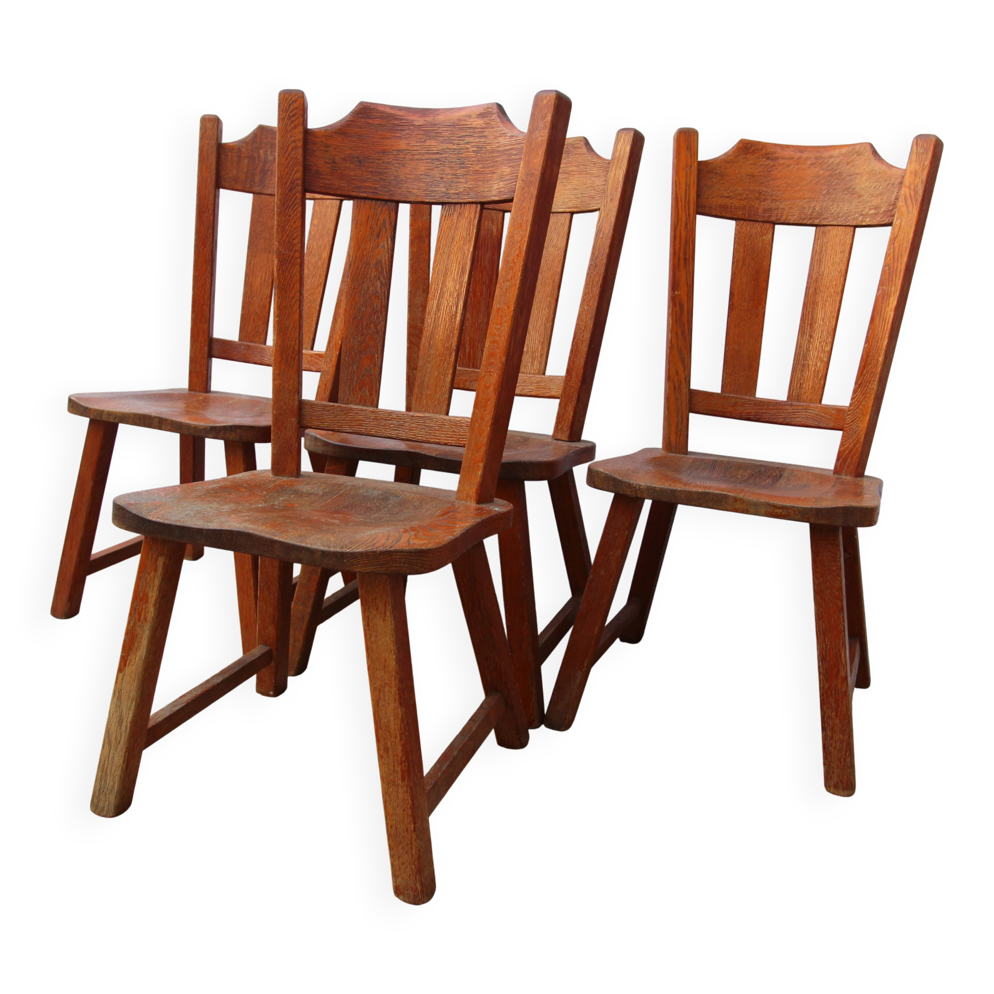 4 chaises brutalistes néerlandaises, vers 1950-60