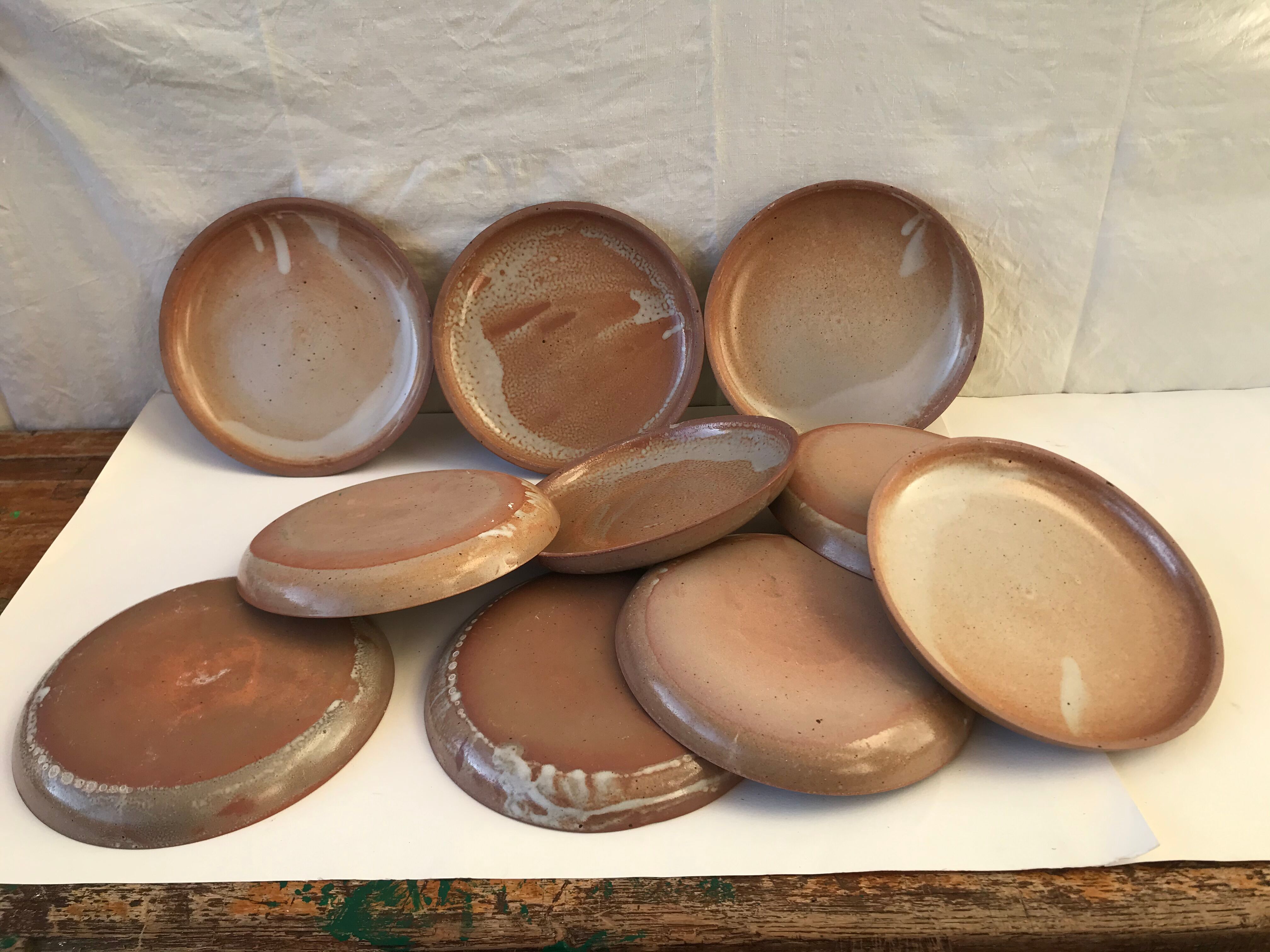 10 small plates made of vintage sandstone