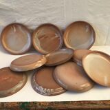 10 small plates made of vintage sandstone