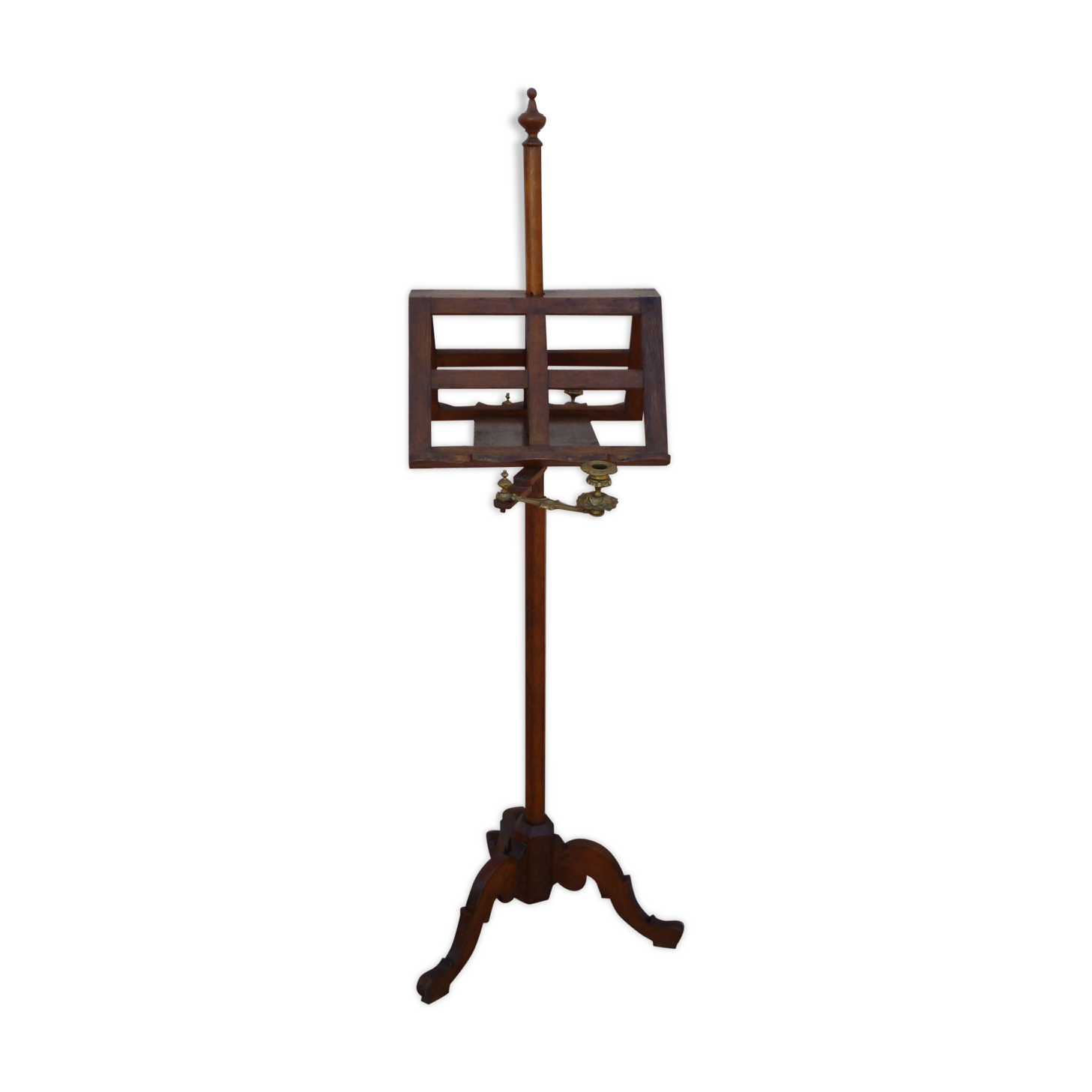 Wooden swivel double led with 19th century candlesticks