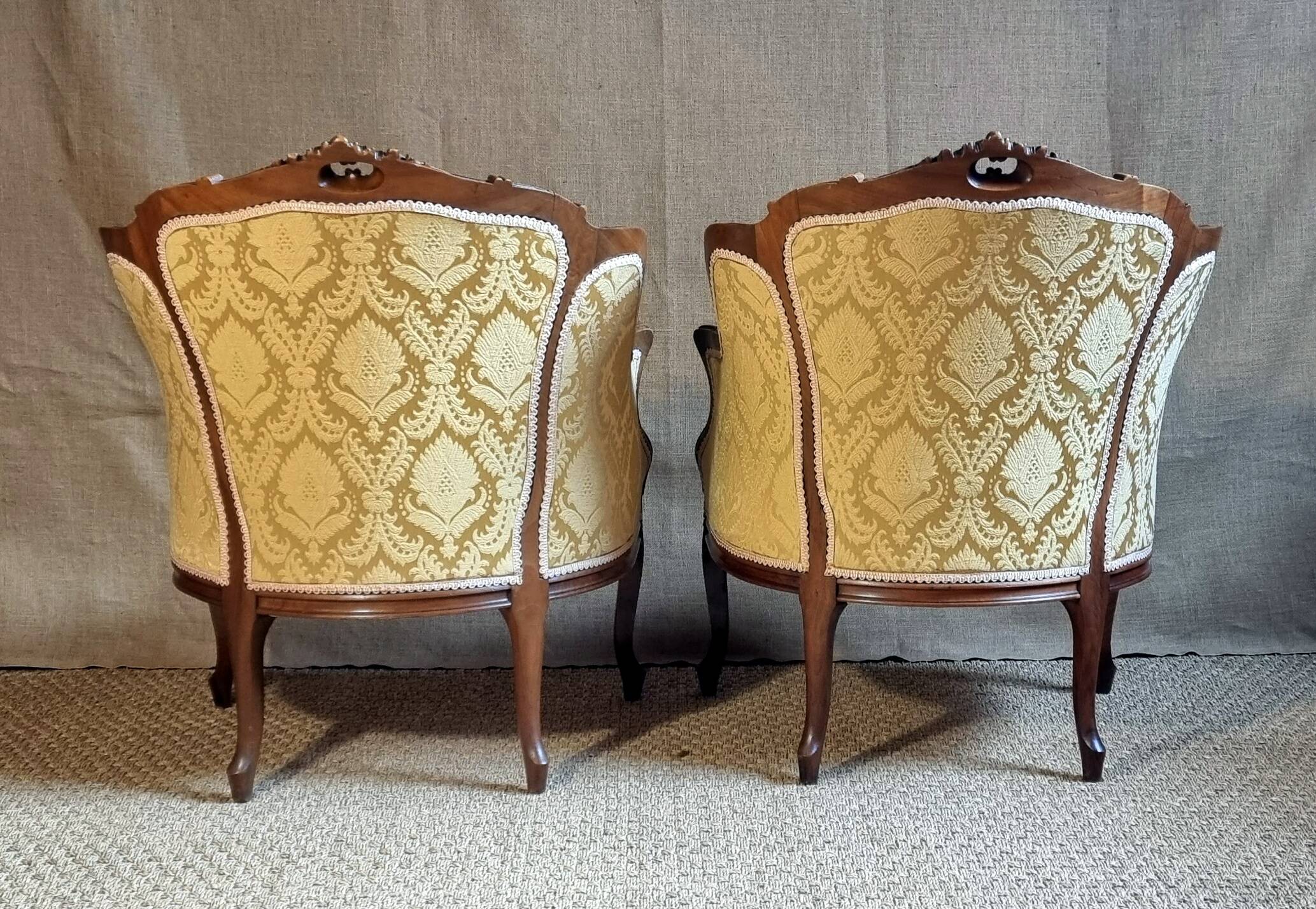 Pair of Louis XV style armchairs