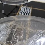 6 oyster plates and its 6 embossed glass forks, 1970s